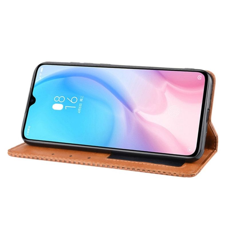 Flip Case Für Xiaomi Mi A3 Schwarz Stilisierter Vintage-Ledereffekt