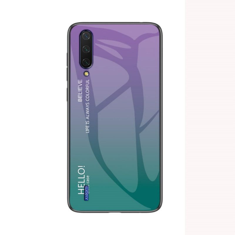 Hülle Xiaomi Mi A3 Weiß Handyhülle Hallo Gehärtetes Glas