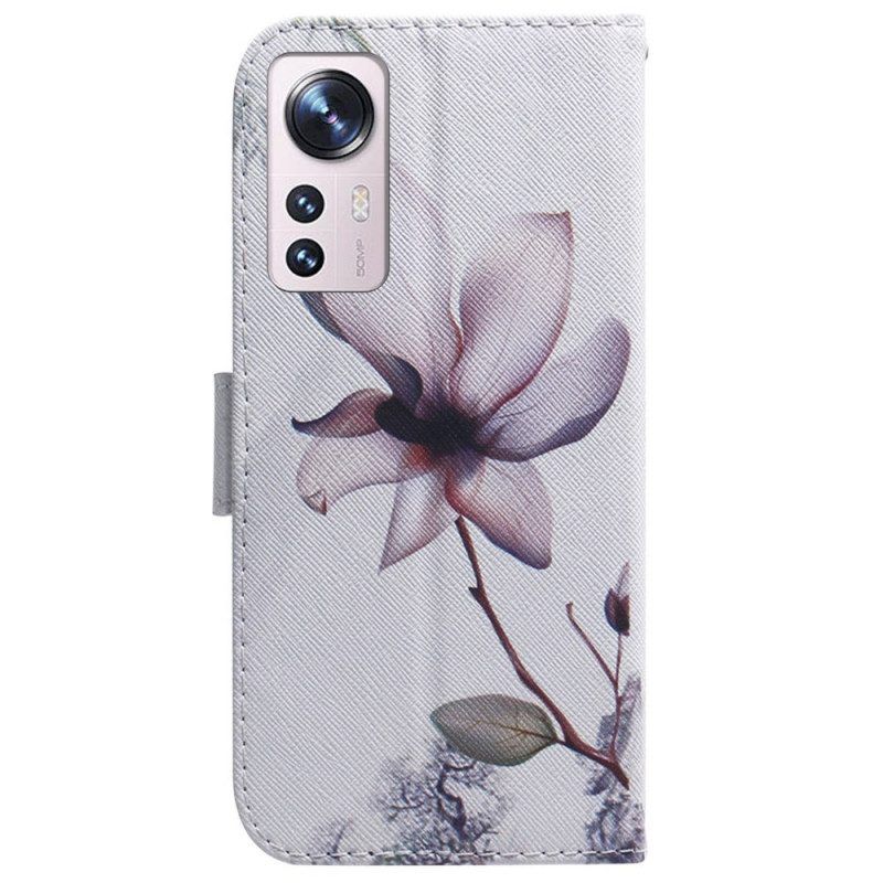 Flip Case Für Xiaomi 12 Pro Eine Blume