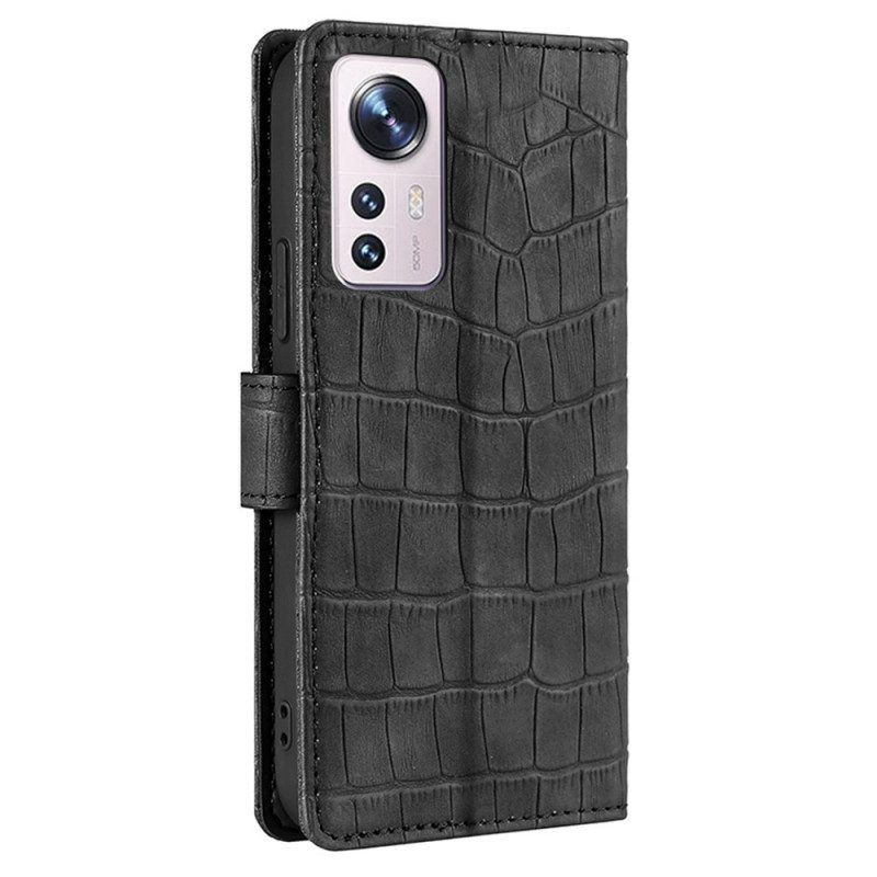 Flip Case Für Xiaomi 12 Pro Hautberührungskrokodil