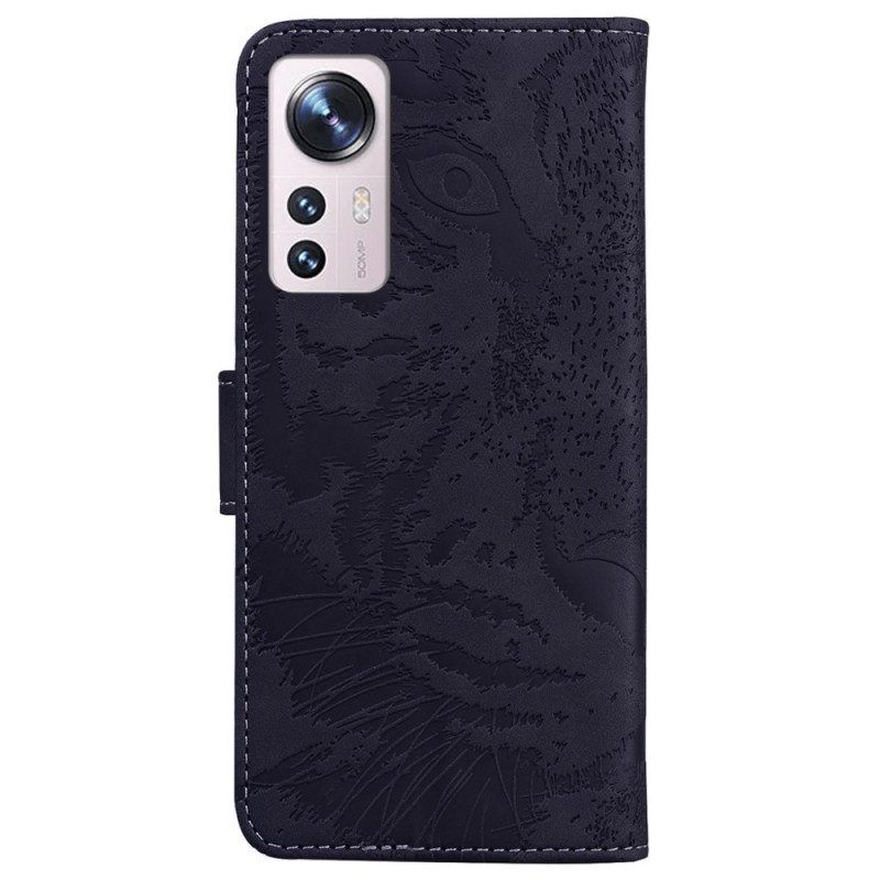 Flip Case Für Xiaomi 12 Pro Tiger-fußabdruck