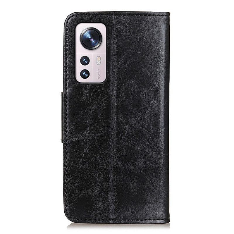 Flip Case Für Xiaomi 12 Pro Wendeverschluss Aus Spaltleder