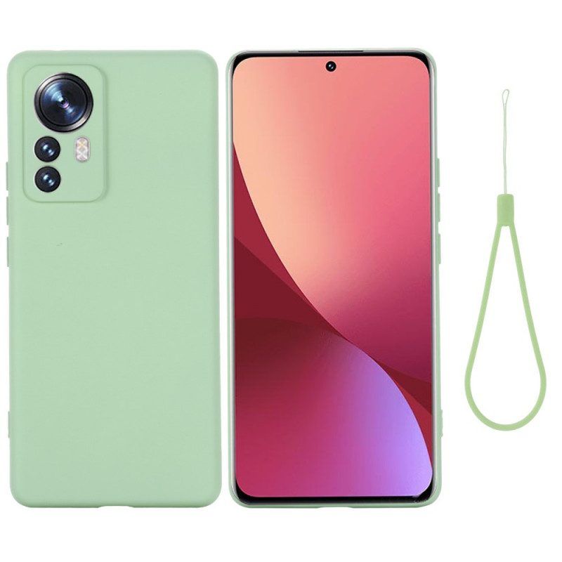 Handyhülle Für Xiaomi 12 Pro Flüssiges Silikon Mit Lanyard