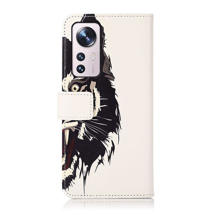 Lederhüllen Für Xiaomi 12 Pro Wilder Tiger