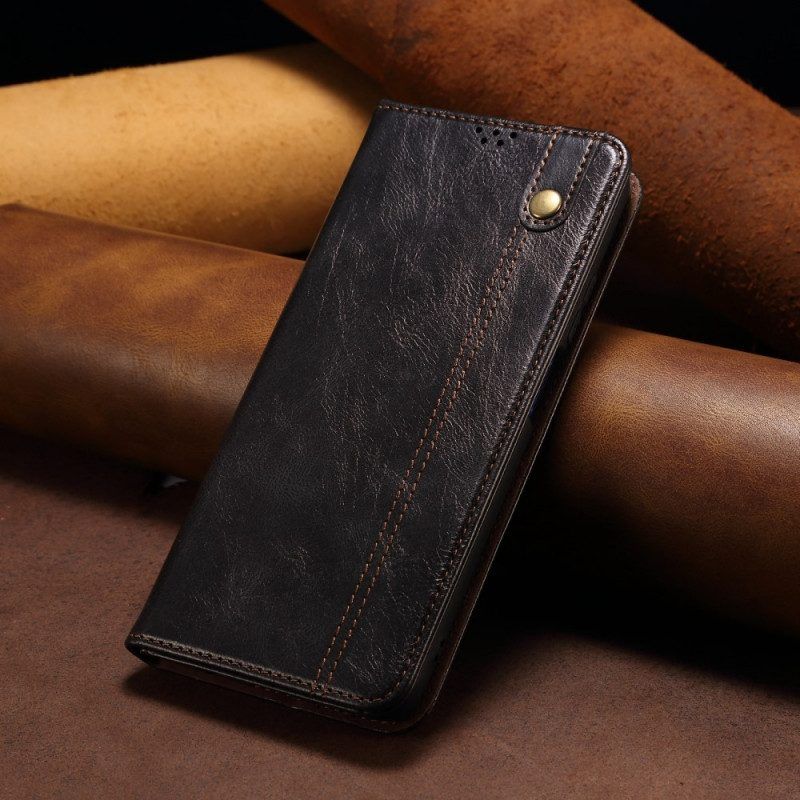 Schutzhülle Für Xiaomi 12 Pro Flip Case Gewachstes Kunstleder