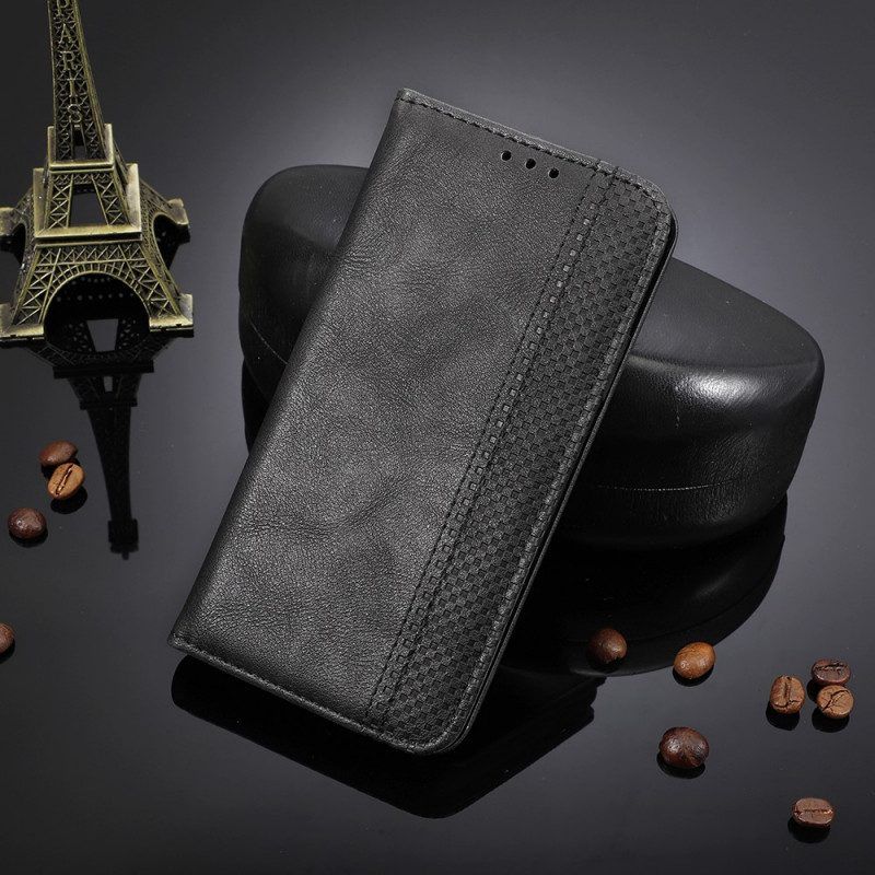 Schutzhülle Für Xiaomi 12 Pro Flip Case Stilisierter Vintage-ledereffekt