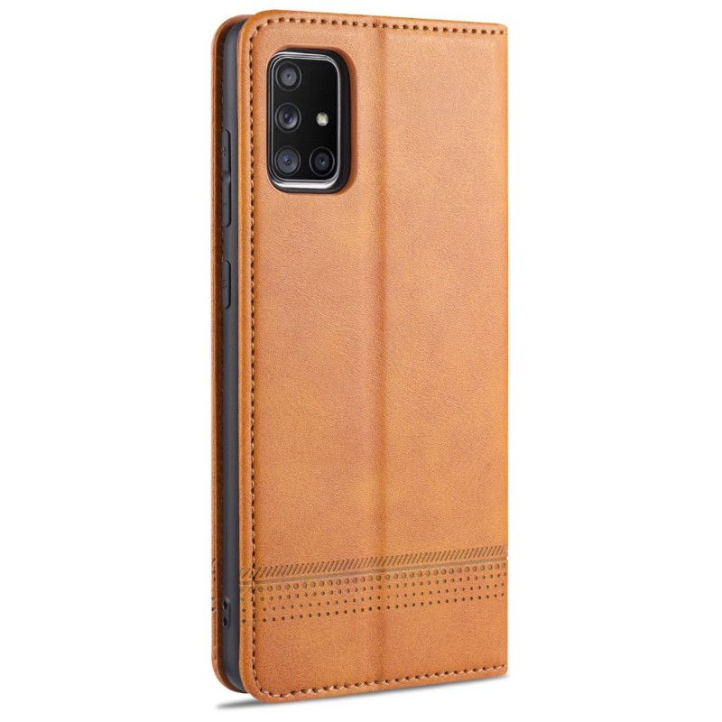 Flip Case Für Samsung Galaxy A51 Schwarz Azns Lederstil