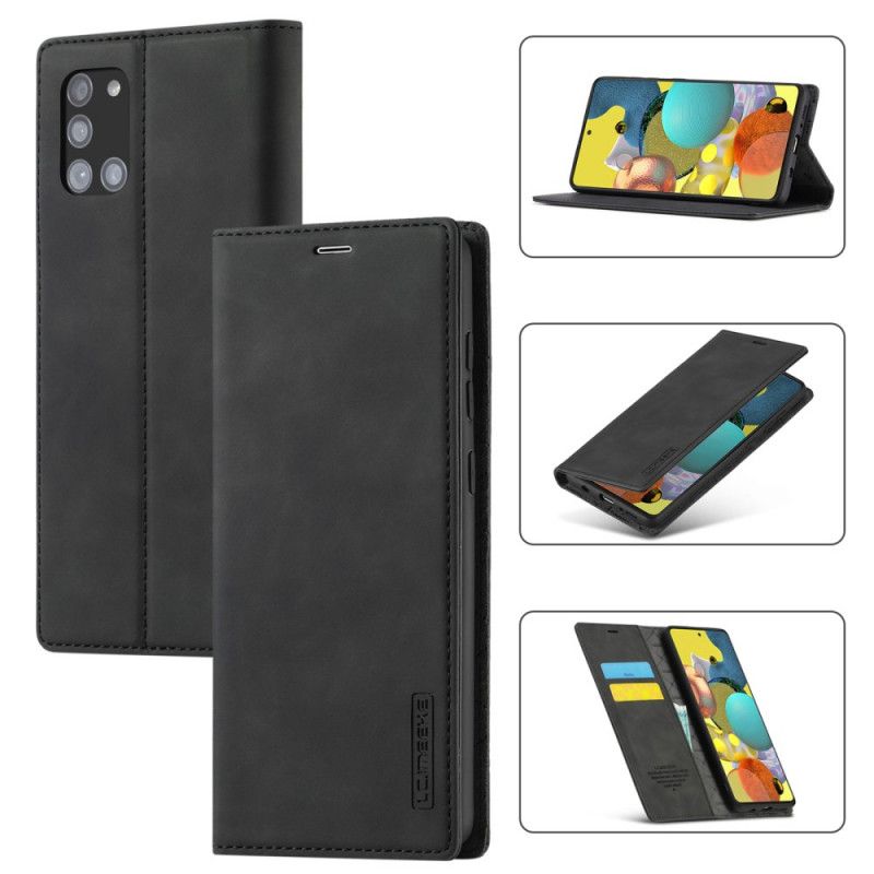 Flip Case Samsung Galaxy A51 Schwarz Lc.Imeeke Ledereffekt