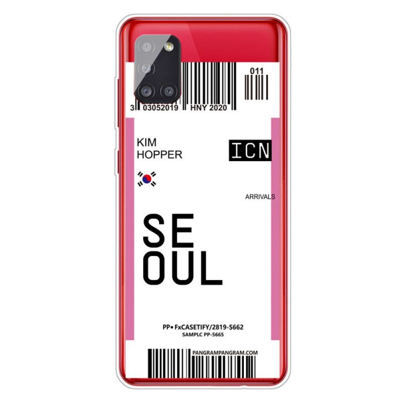 Hülle Samsung Galaxy A51 Magenta Bordkarte Nach Seoul