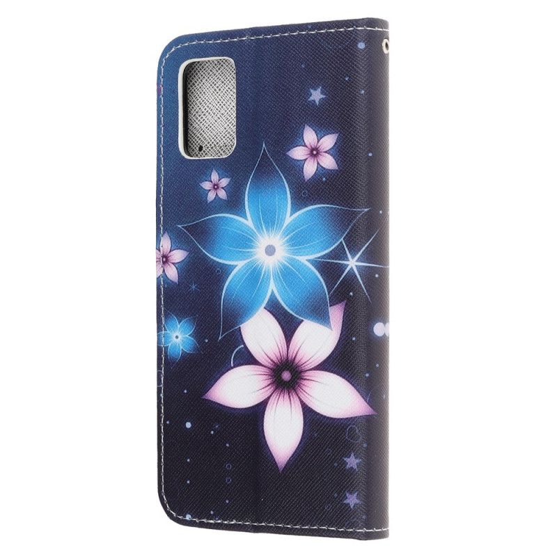 Lederhüllen Samsung Galaxy A51 Mondblumen Mit Tanga