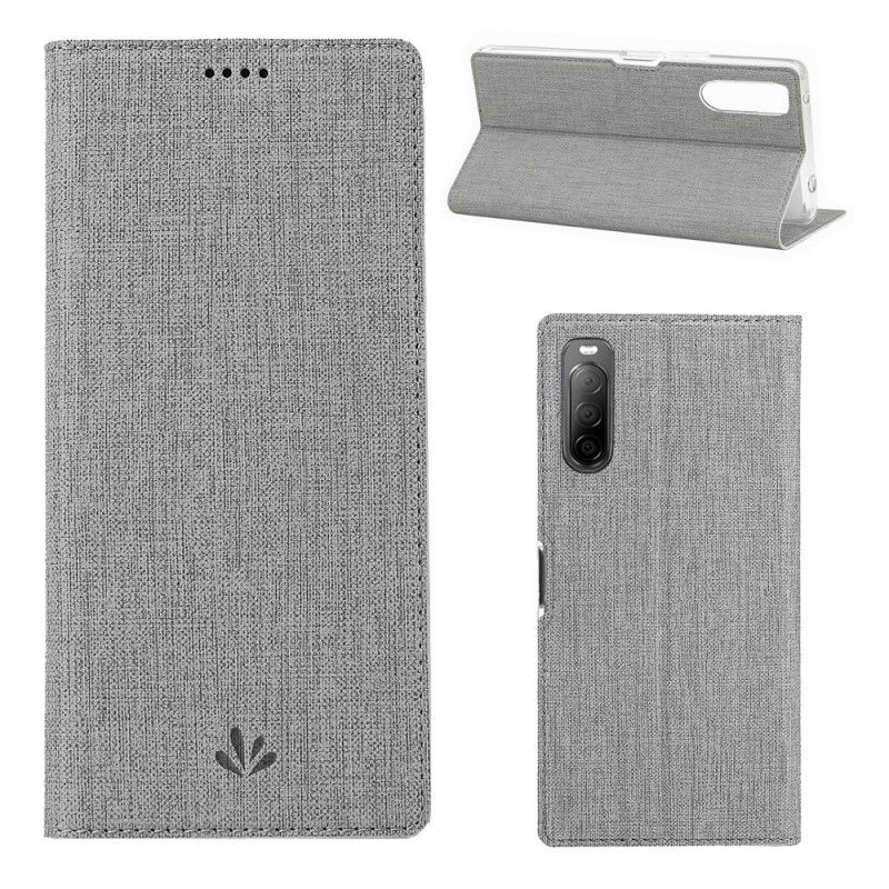 Flip Case Für Sony Xperia 10 II Schwarz Texturiertes Vili Dmx