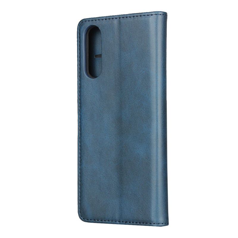 Flip Case Sony Xperia 10 II Schwarz Elegantes Spaltleder