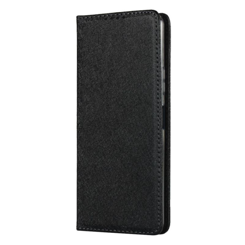 Flip Case Sony Xperia 10 II Schwarz Weicher Lederstil Mit Riemen