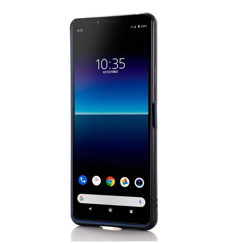 Hülle Sony Xperia 10 II Schwarz Kartenhalterunterstützung