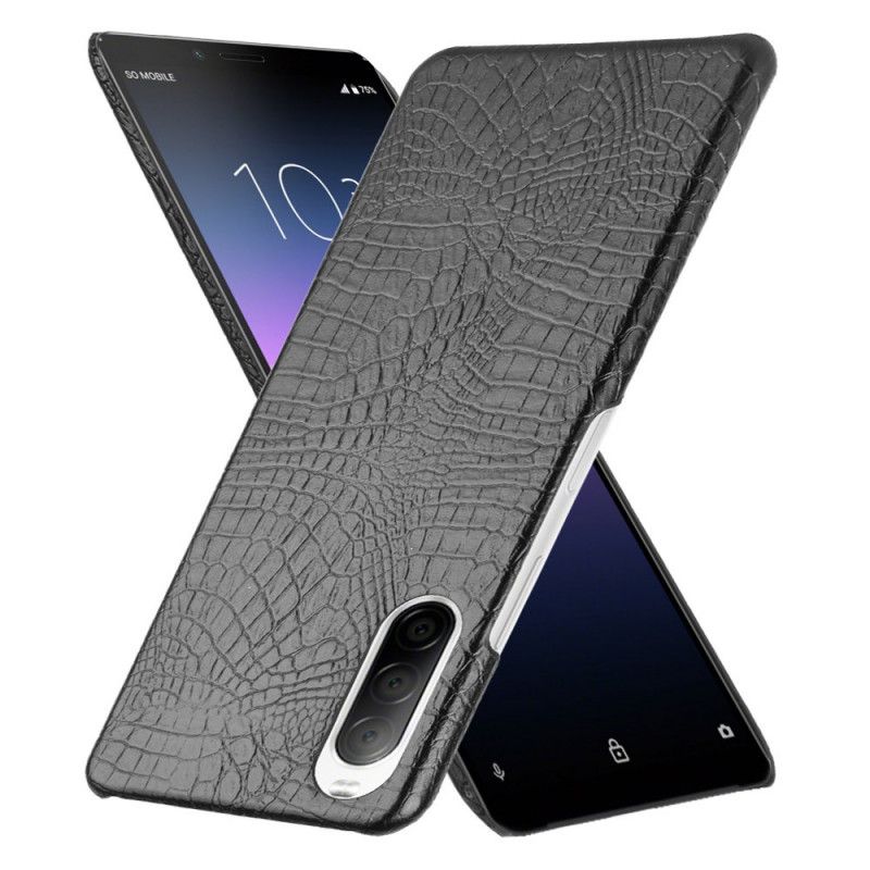 Hülle Sony Xperia 10 II Schwarz Krokodilhauteffekt