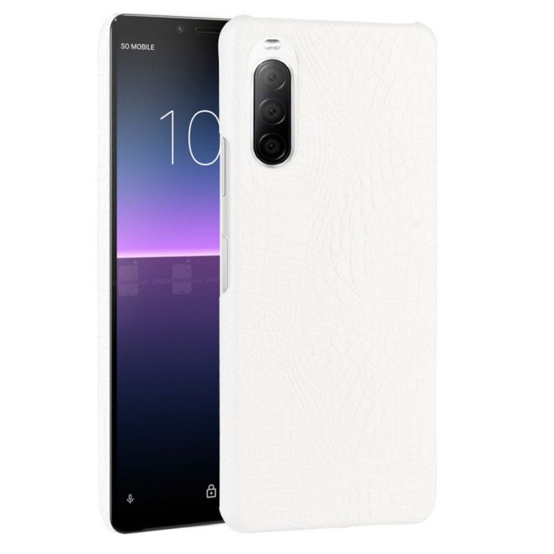 Hülle Sony Xperia 10 II Schwarz Krokodilhauteffekt